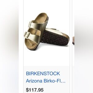CLOSET CLEAN OUT! Firm! Birkenstock Arizona Sandals in Shiny Gold